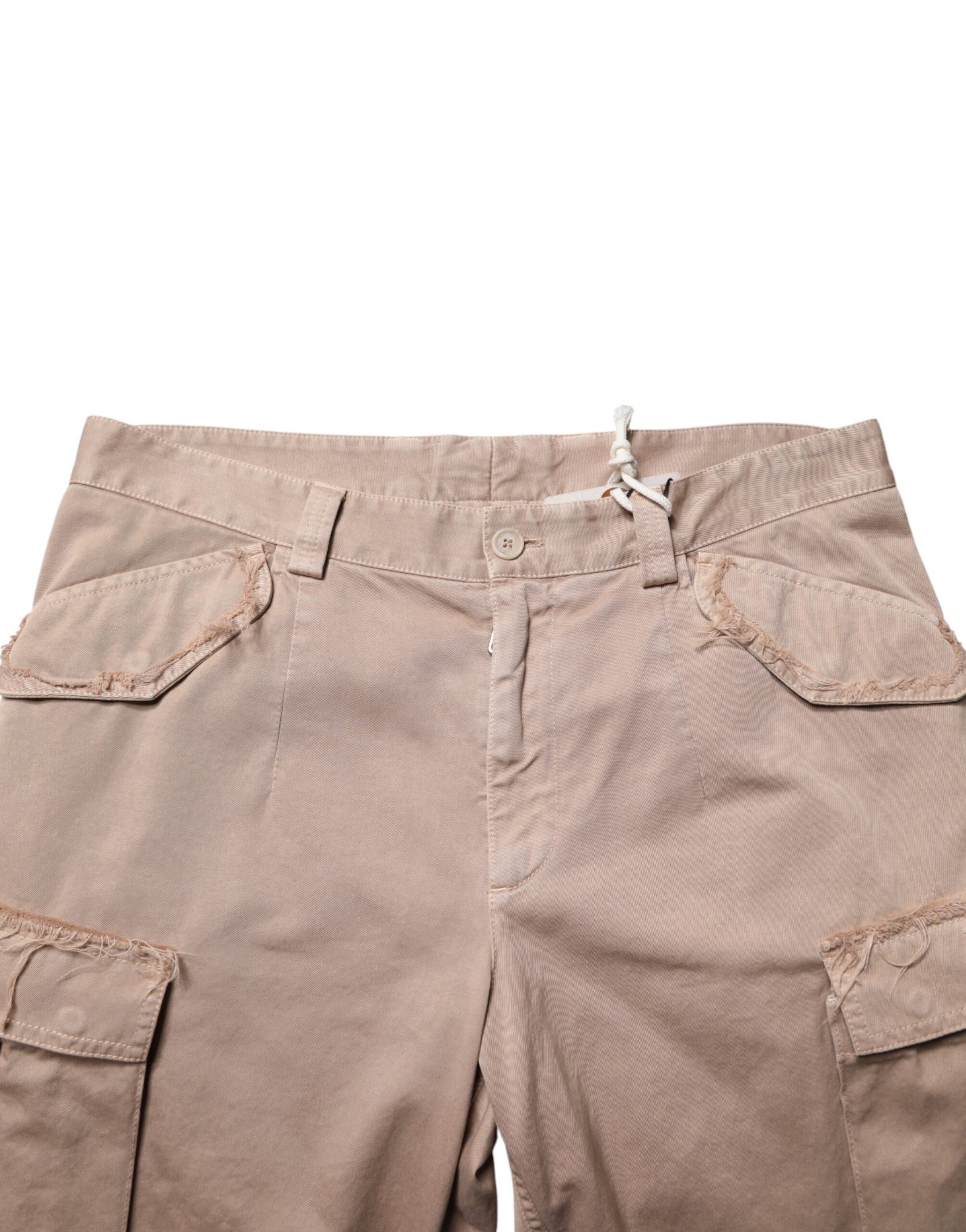 Dolce & Gabbana Beige Straight Cargo Chino Men Trouser Pants