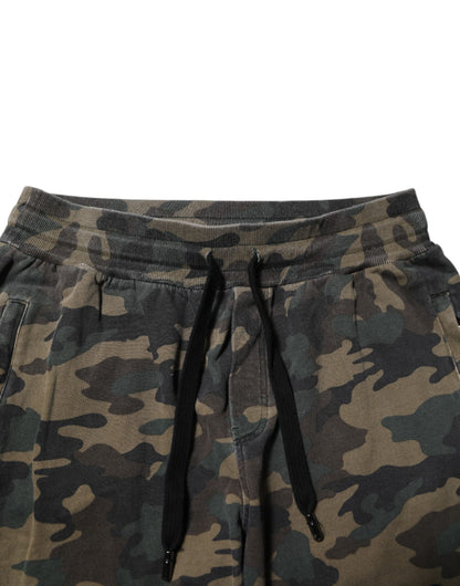Dolce & Gabbana Brown Camouflage Cotton Jogger Trouser Pants