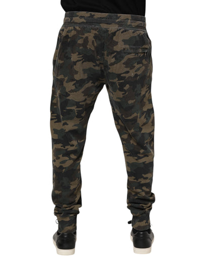 Dolce & Gabbana Brown Camouflage Cotton Jogger Trouser Pants