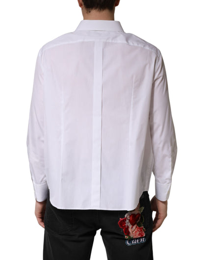 Dolce & Gabbana White SARTORIA Cotton Collared Dress Shirt