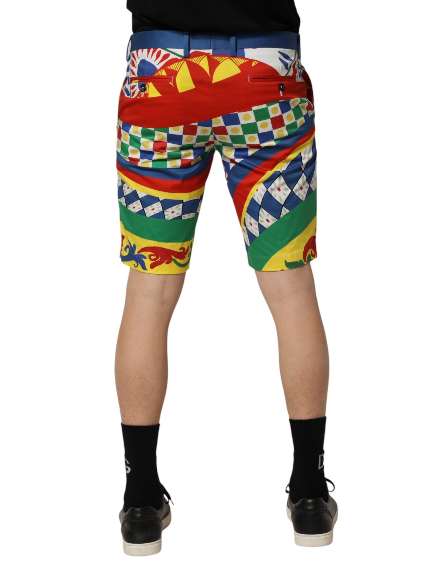 Dolce & Gabbana Multicolor Carretto Print Men Bermuda Shorts