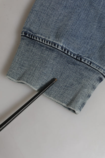 Dolce & Gabbana Blue Cotton Logo Hooded Sweatshirt  Sweater