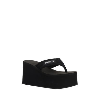 Coperni Black Polyester Platform Sandals