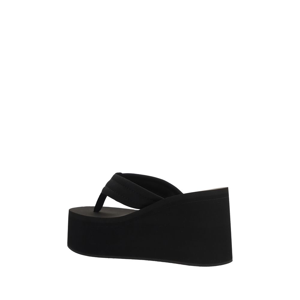 Coperni Black Polyester Platform Sandals