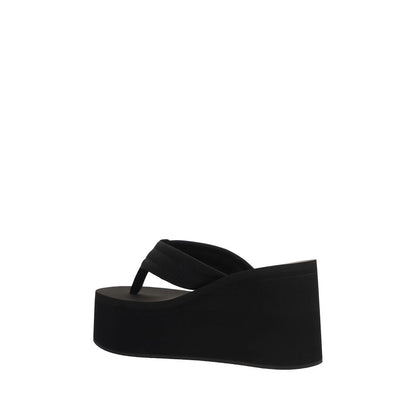 Coperni Black Polyester Platform Sandals