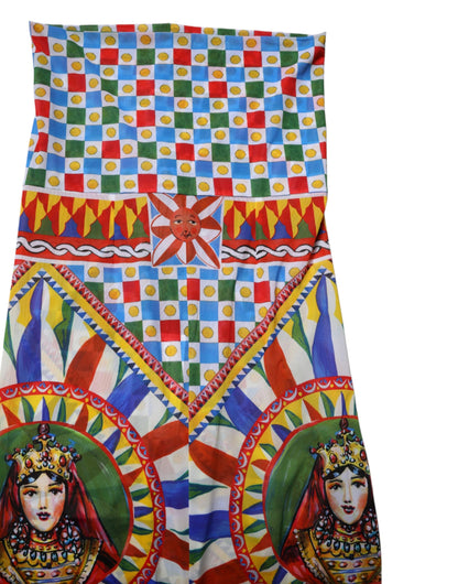 Dolce & Gabbana Multicolor Carretto Leggings High Waist Pants