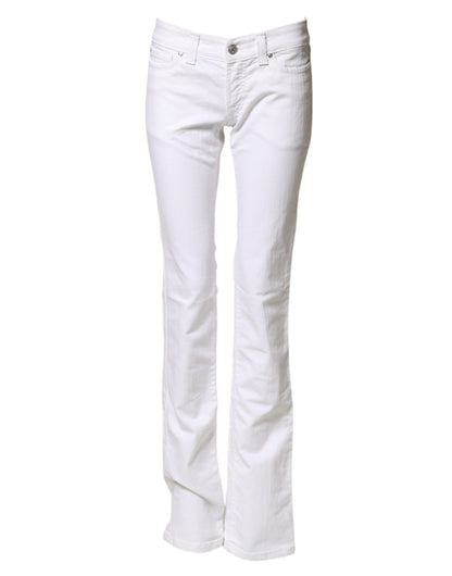 S.O.S White Low Waist Bootcut Denim Jeans
