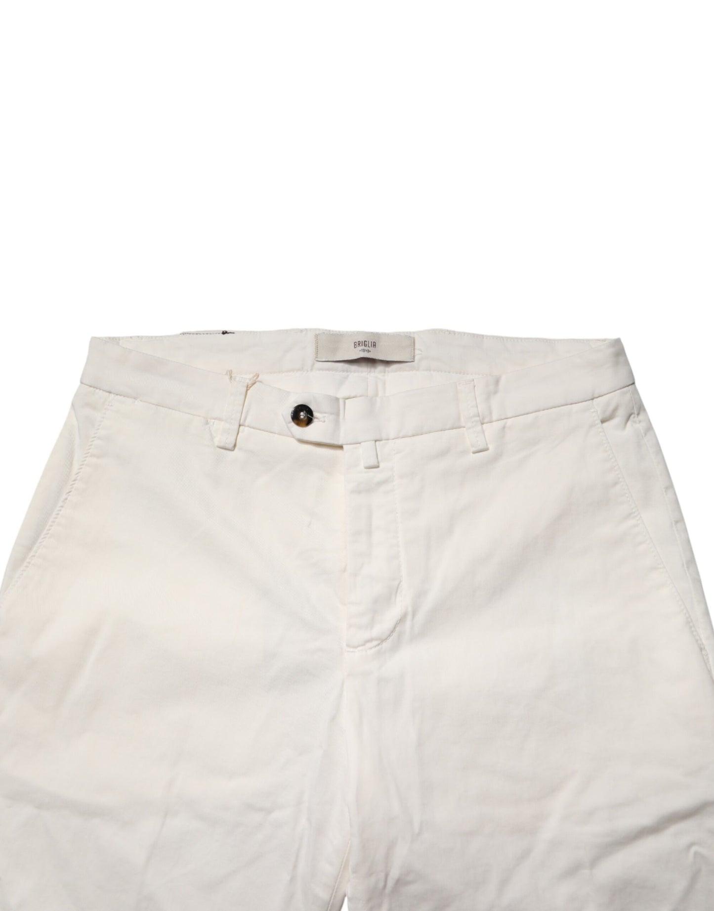 Briglia 1949 White Cotton Straight Fit Chino Trouser Pants
