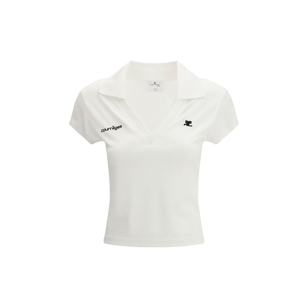 Courrèges White Cotton Polo Shirt