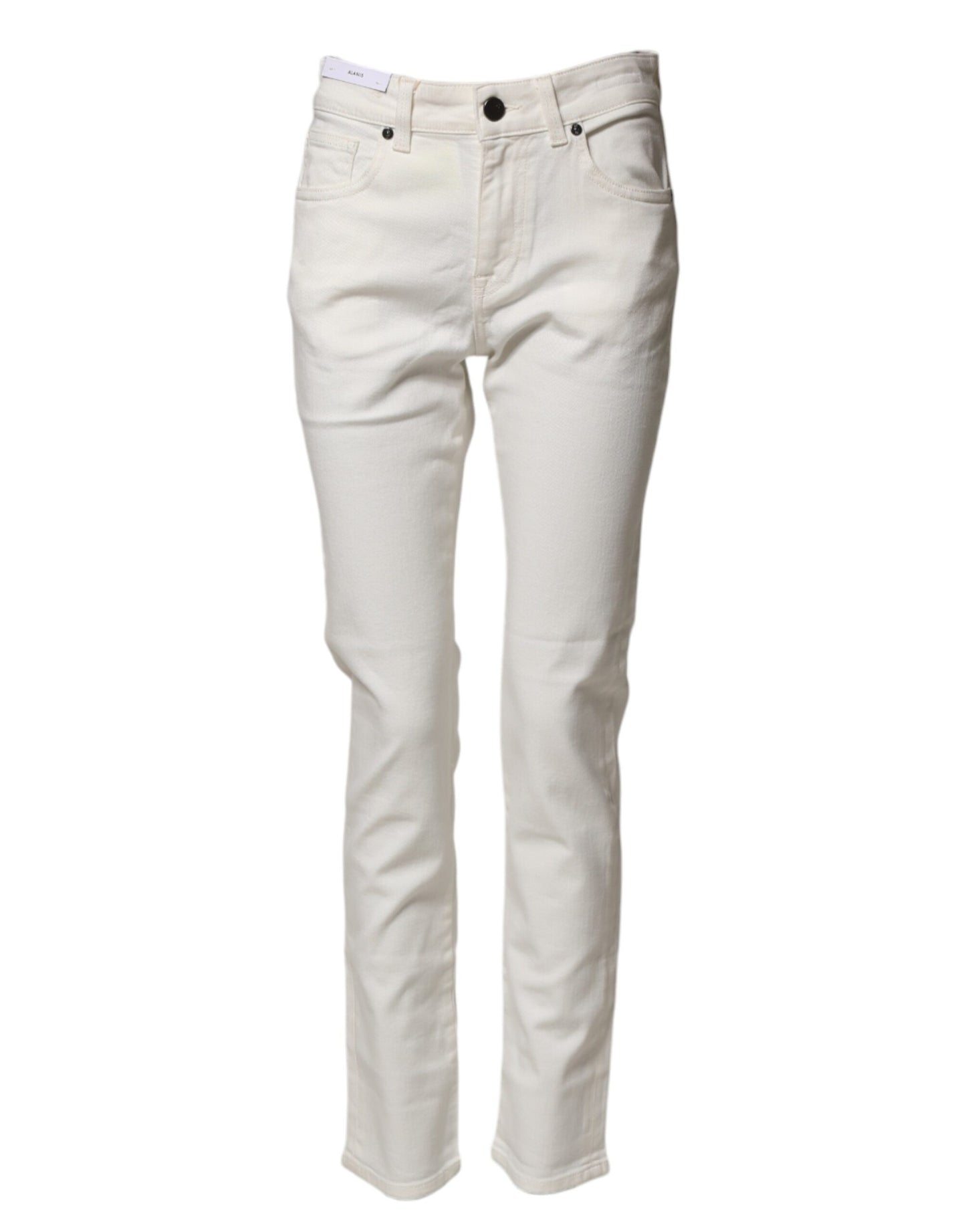 PT Torino White Cotton Mid Waist Skinny Denim Trouser Jeans
