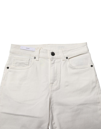 PT Torino White Cotton Mid Waist Skinny Denim Trouser Jeans