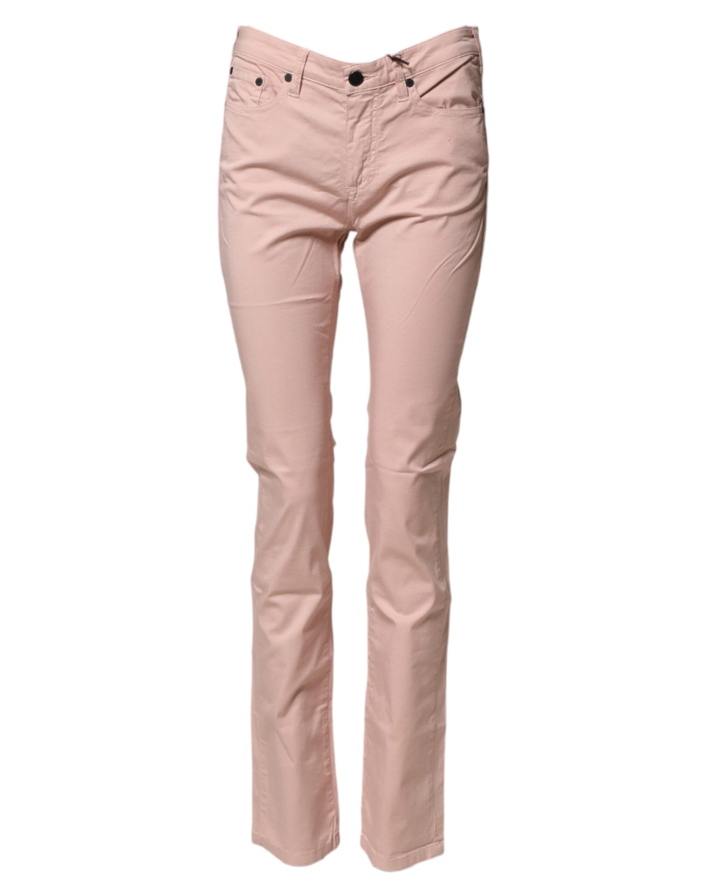 Ballantyne Light Pink Cotton Mid Waist Skinny Fit Denim Jeans