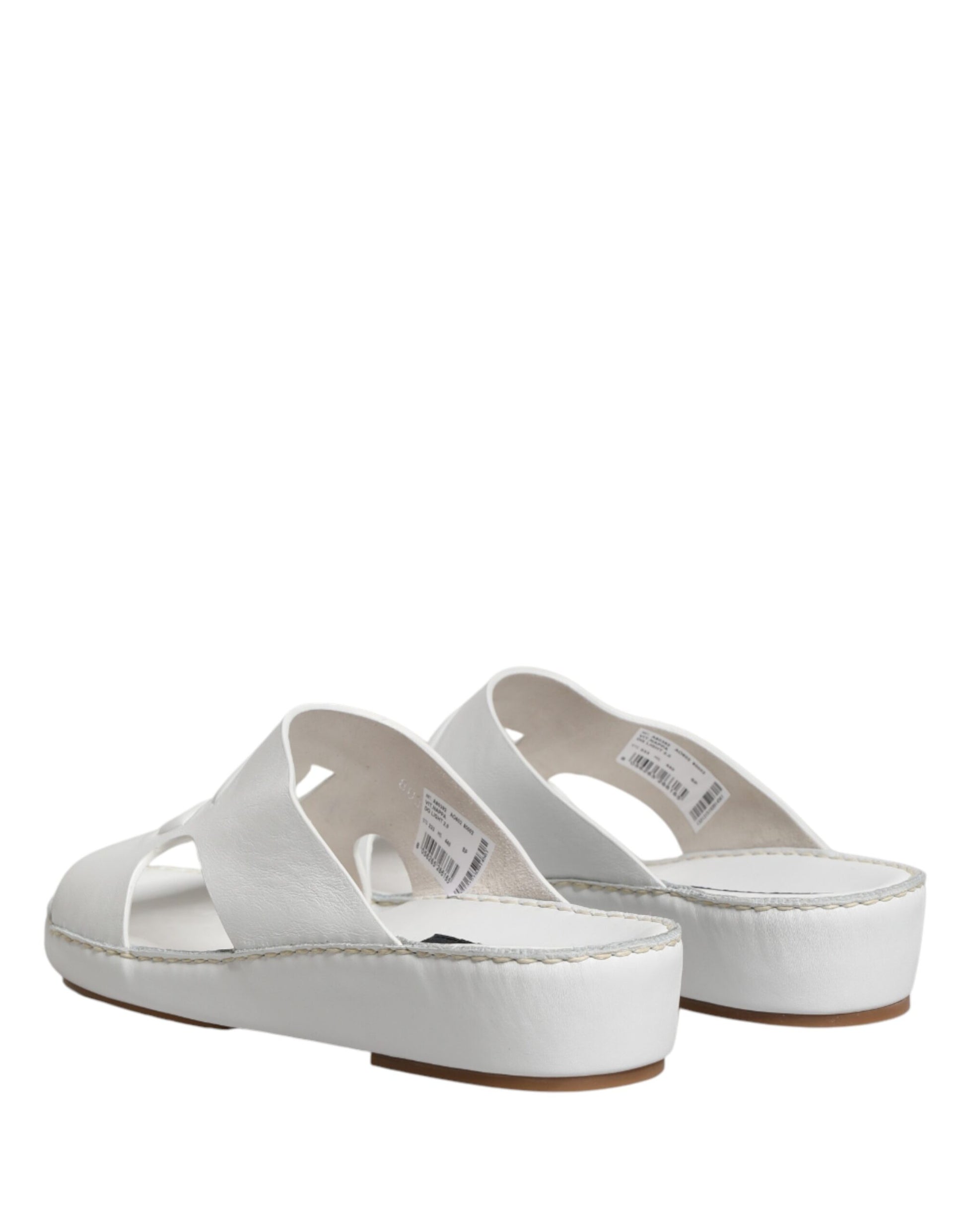 Dolce & Gabbana White DG Cutout Slides Slippers Flats Shoes