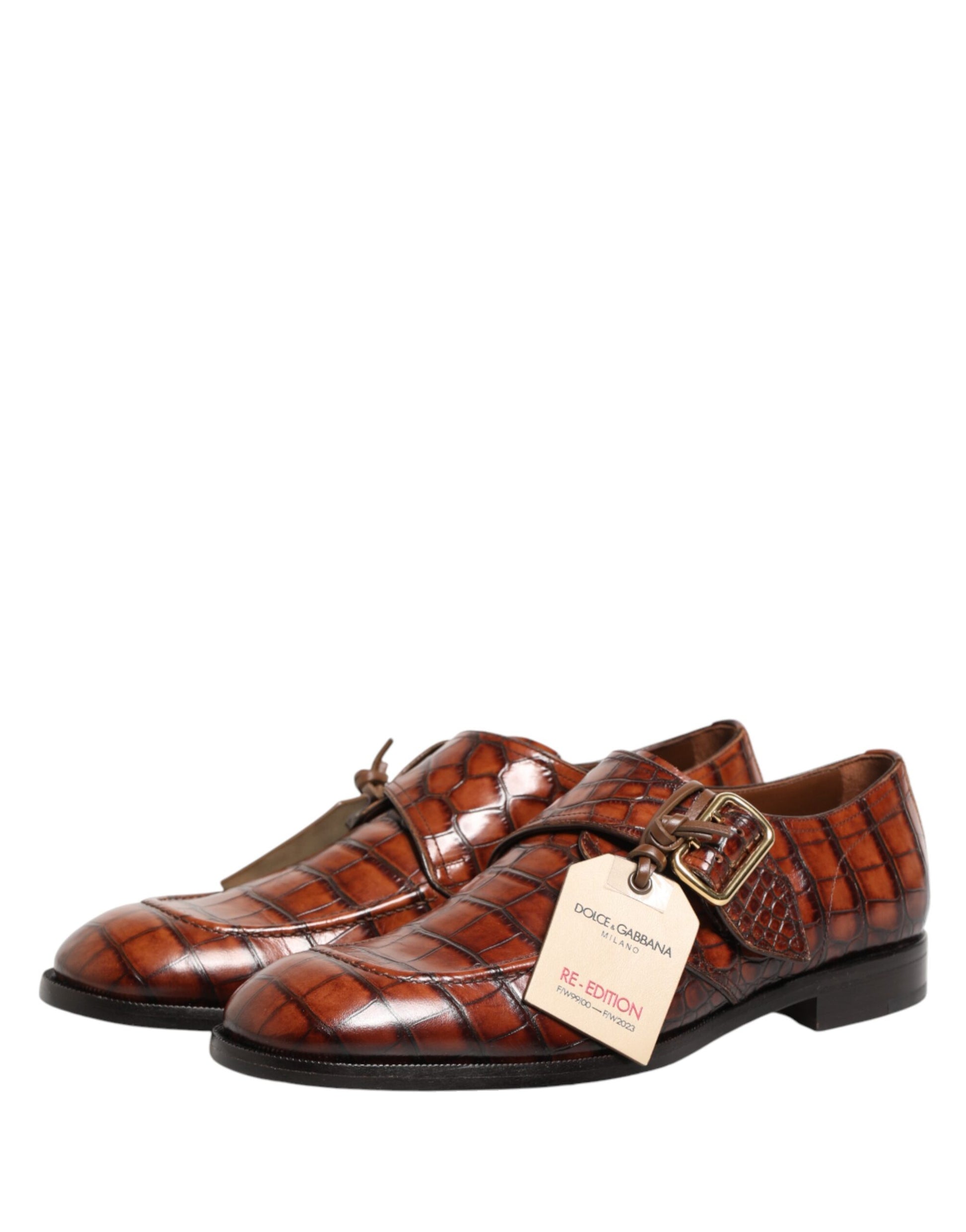 Dolce & Gabbana Brown Lace Up Leather Derby Dress Men Shoes