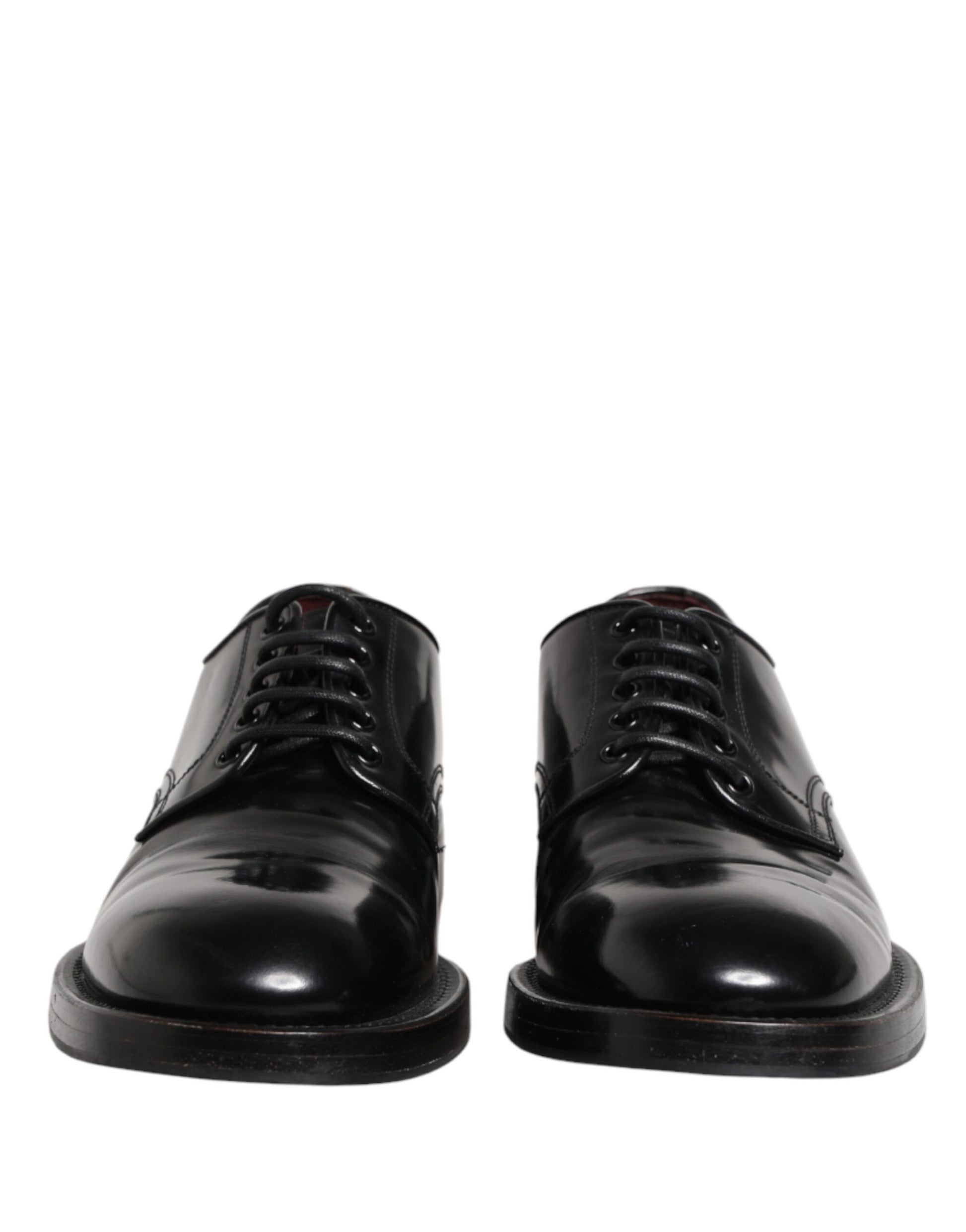 Dolce & Gabbana Black Lace Up Leather Dress Derby Men Shoes