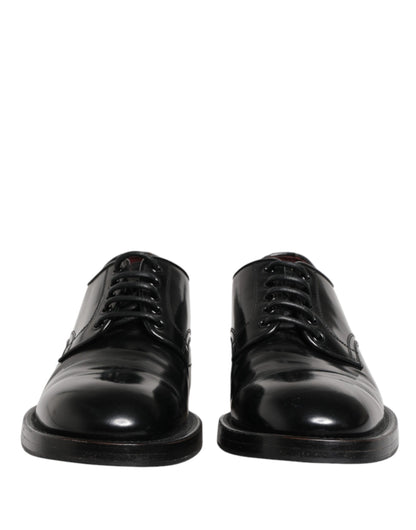 Dolce & Gabbana Black Lace Up Leather Dress Derby Men Shoes