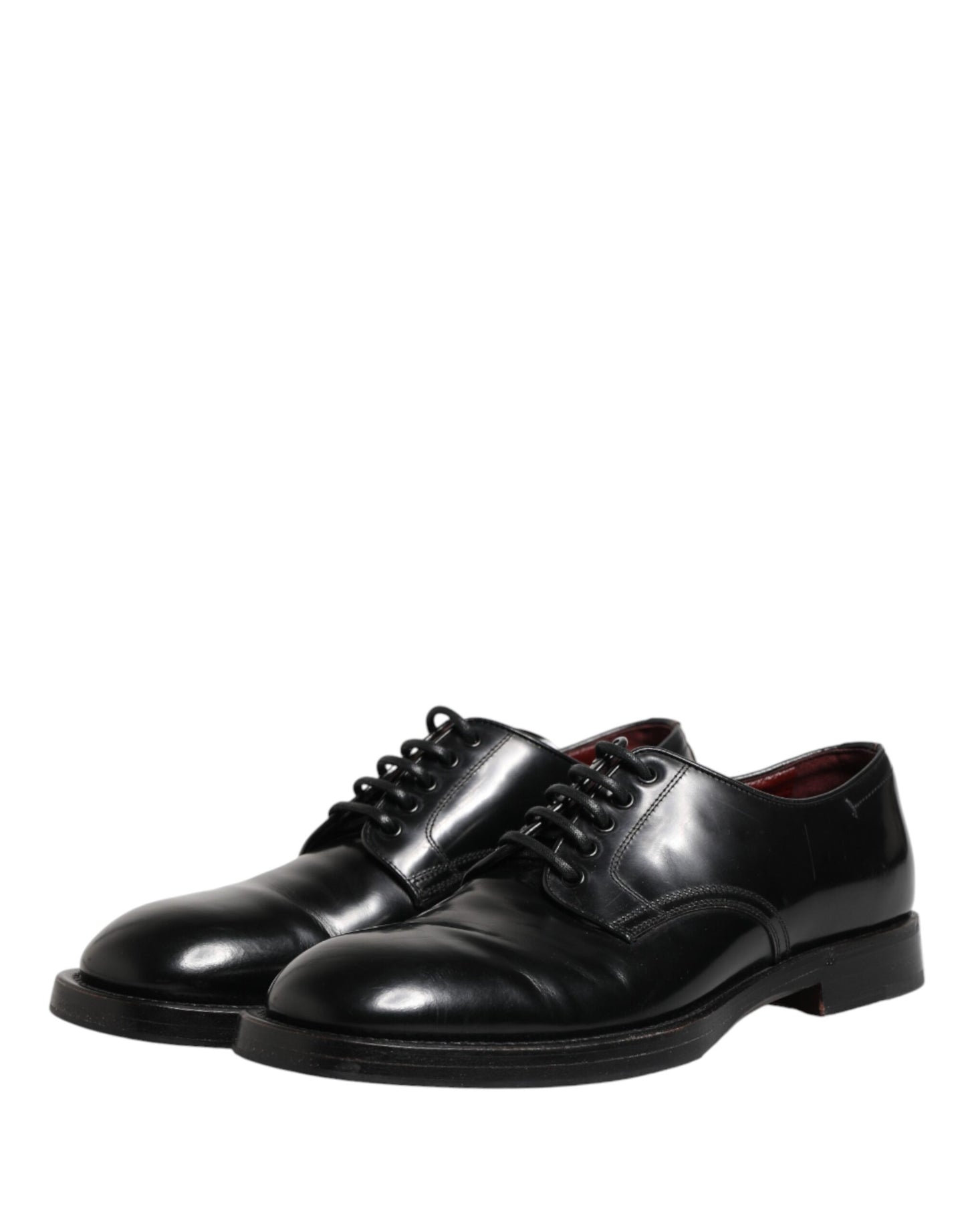 Dolce & Gabbana Black Lace Up Leather Dress Derby Men Shoes