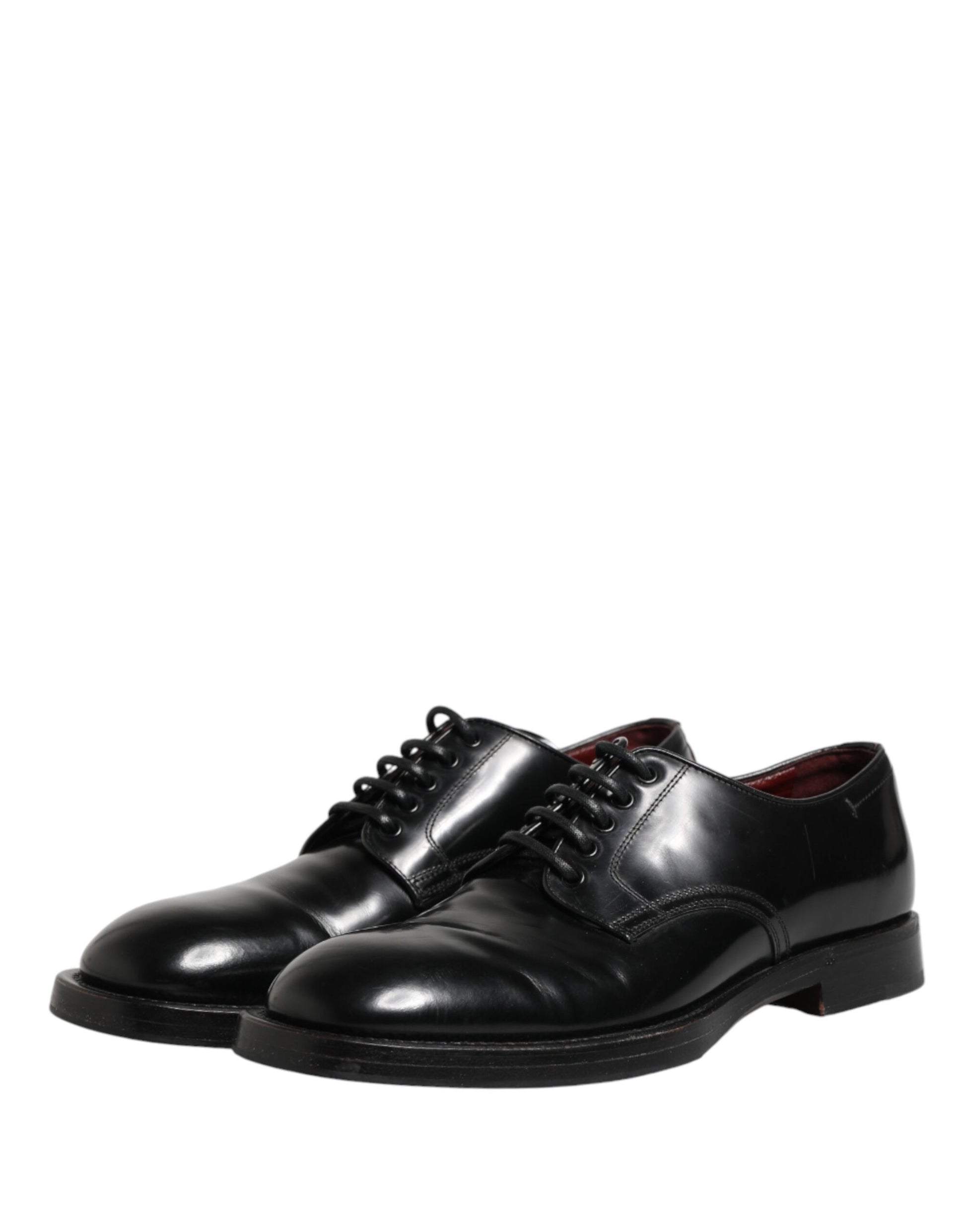 Dolce & Gabbana Black Lace Up Leather Dress Derby Men Shoes