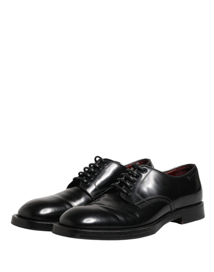 Dolce & Gabbana Black Lace Up Leather Dress Derby Men Shoes