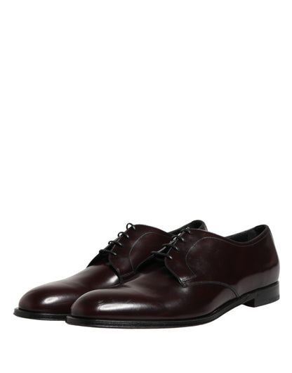 Dolce & Gabbana Black Lace Up Leather Dress Derby Men Shoes