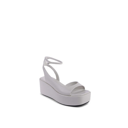 Calvin Klein Beige Leather Platform Sandals