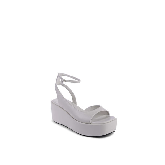 Calvin Klein Beige Leather Platform Sandals