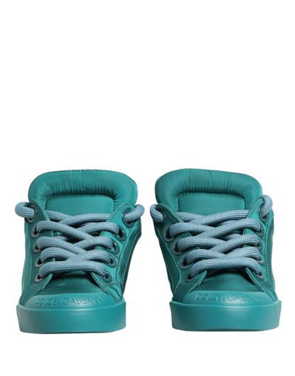 Dolce & Gabbana Teal Portofino Men Low Top Sneakers Shoes