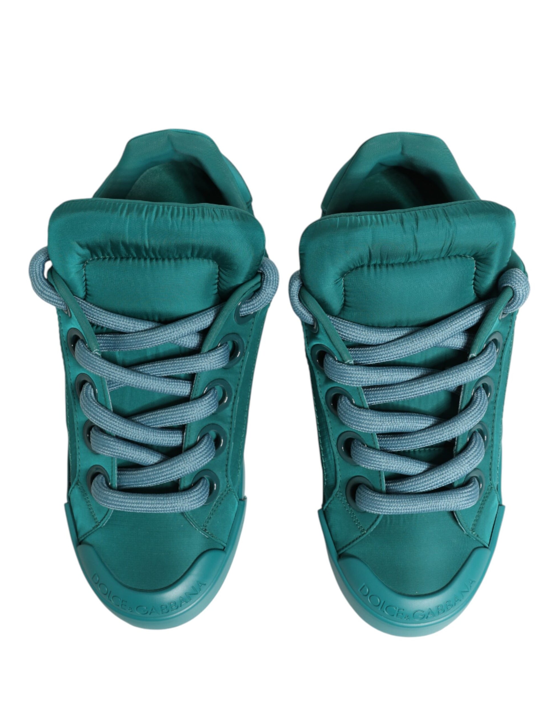 Dolce & Gabbana Teal Portofino Men Low Top Sneakers Shoes