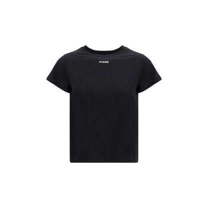 PINKO Black Cotton T-Shirt