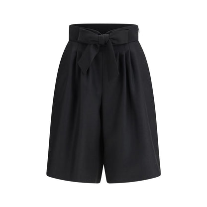 Valentino Black Wool Bermuda Shorts