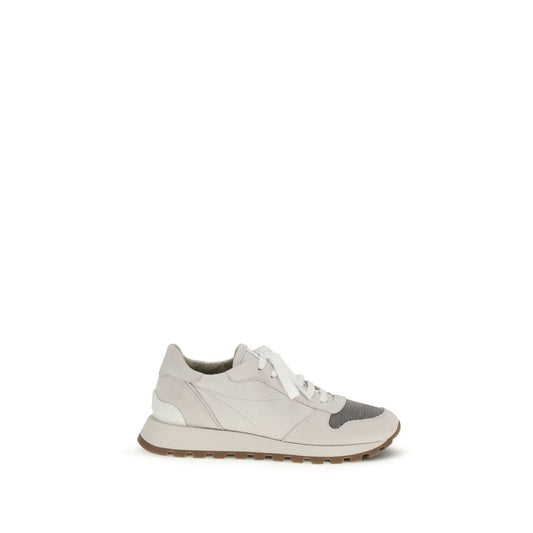 Brunello Cucinelli Gray Cotton Athletic Sneakers