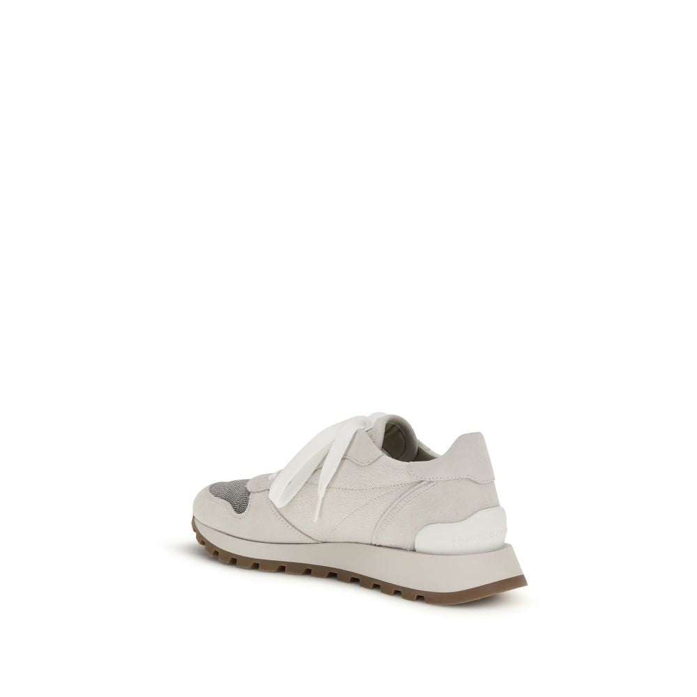 Brunello Cucinelli Gray Cotton Athletic Sneakers