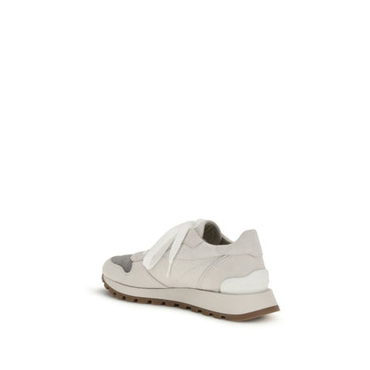 Brunello Cucinelli Gray Cotton Athletic Sneakers