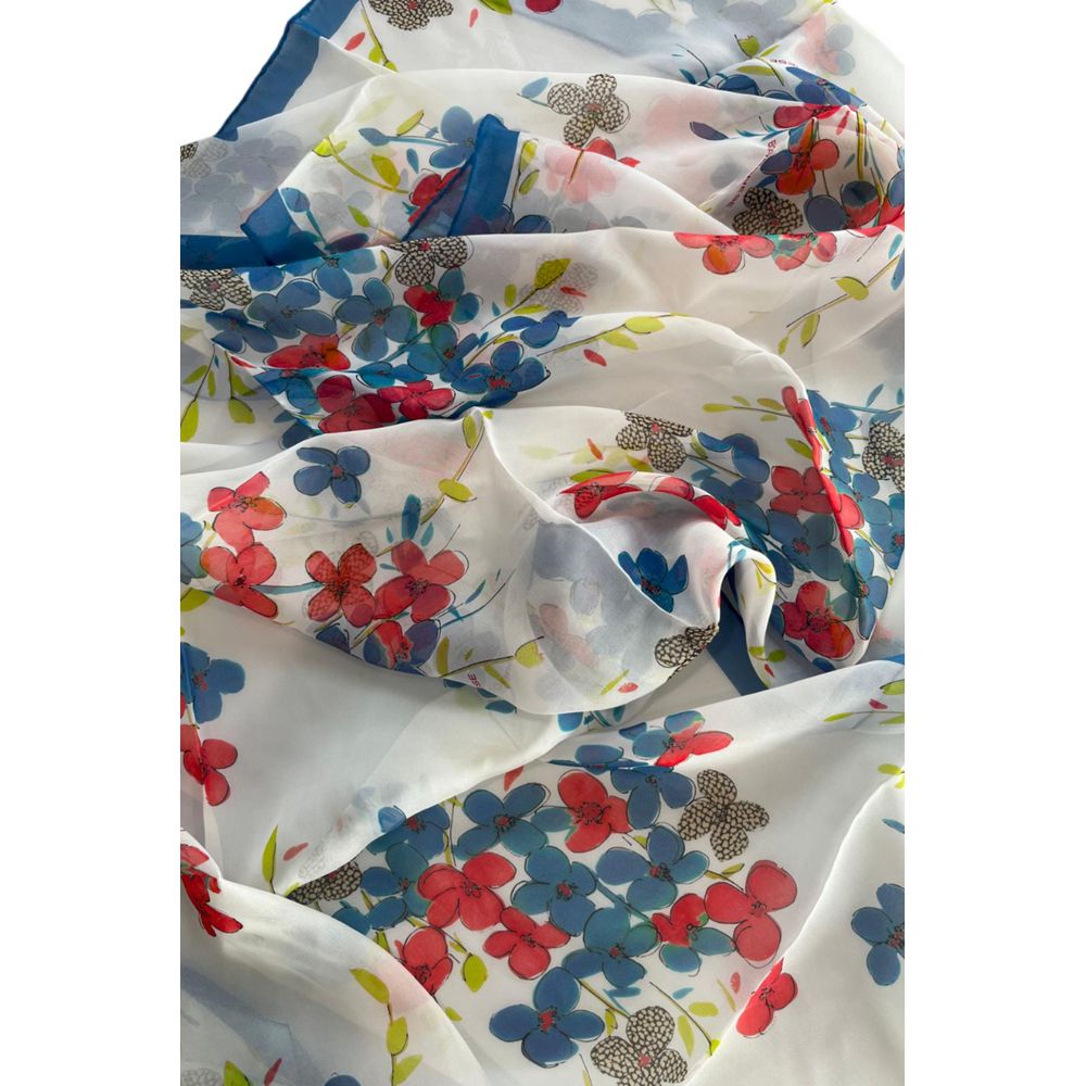 Borbonese White Silk Women Scarf