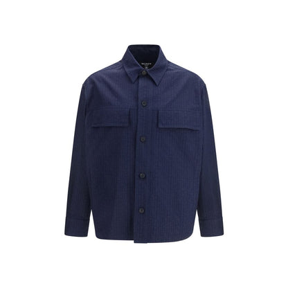 Balmain Blue Cotton Coat