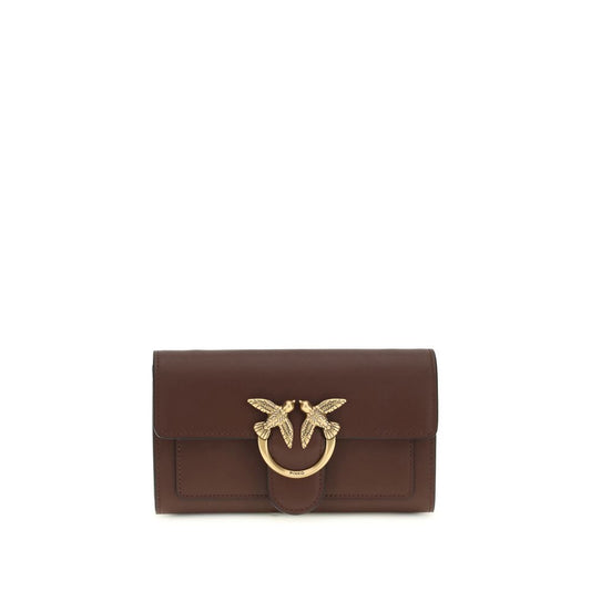 PINKO Brown Calf Leather Bos Taurus Shoulder Bag
