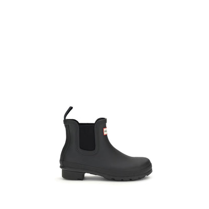 Hunter Black Rubber Ankle Boots