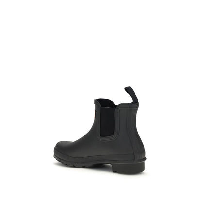 Hunter Black Rubber Ankle Boots