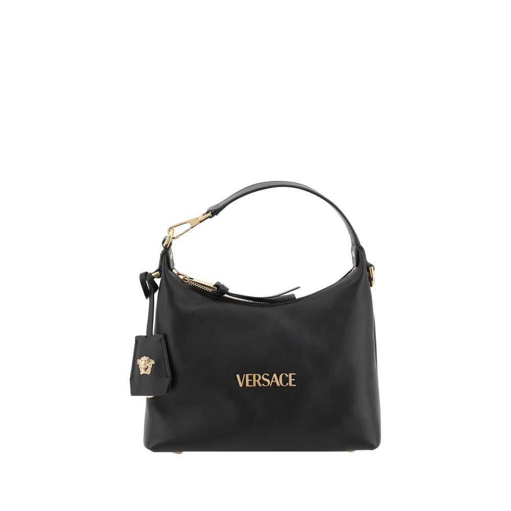 Versace Black Calf Leather Bos Taurus Handbag