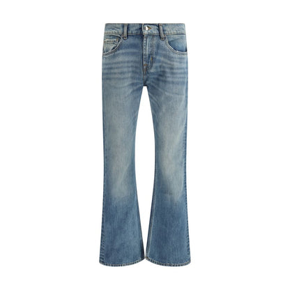 7FOR Blue Cotton Bootcut Jeans