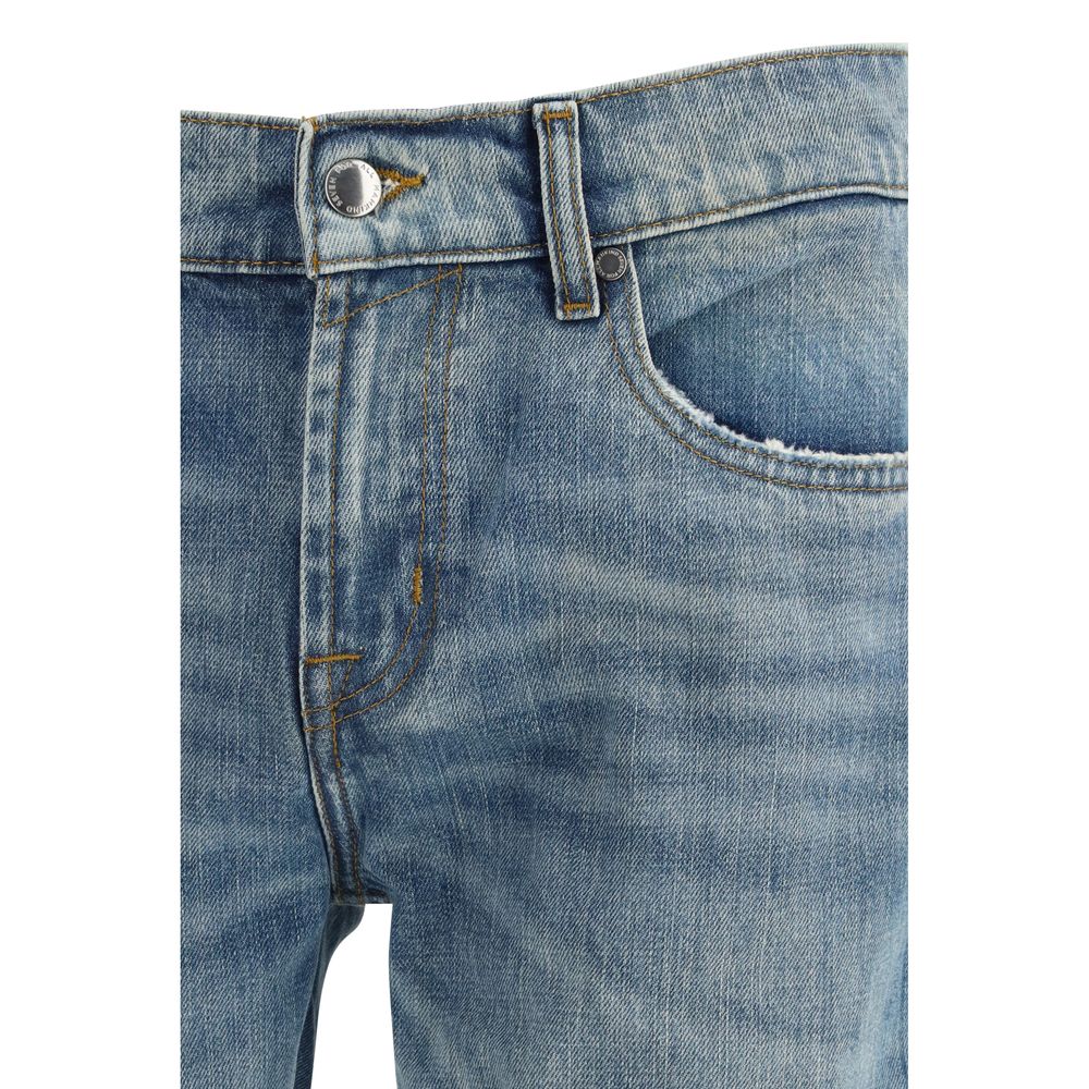 7FOR Blue Cotton Bootcut Jeans