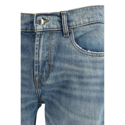 7FOR Blue Cotton Bootcut Jeans