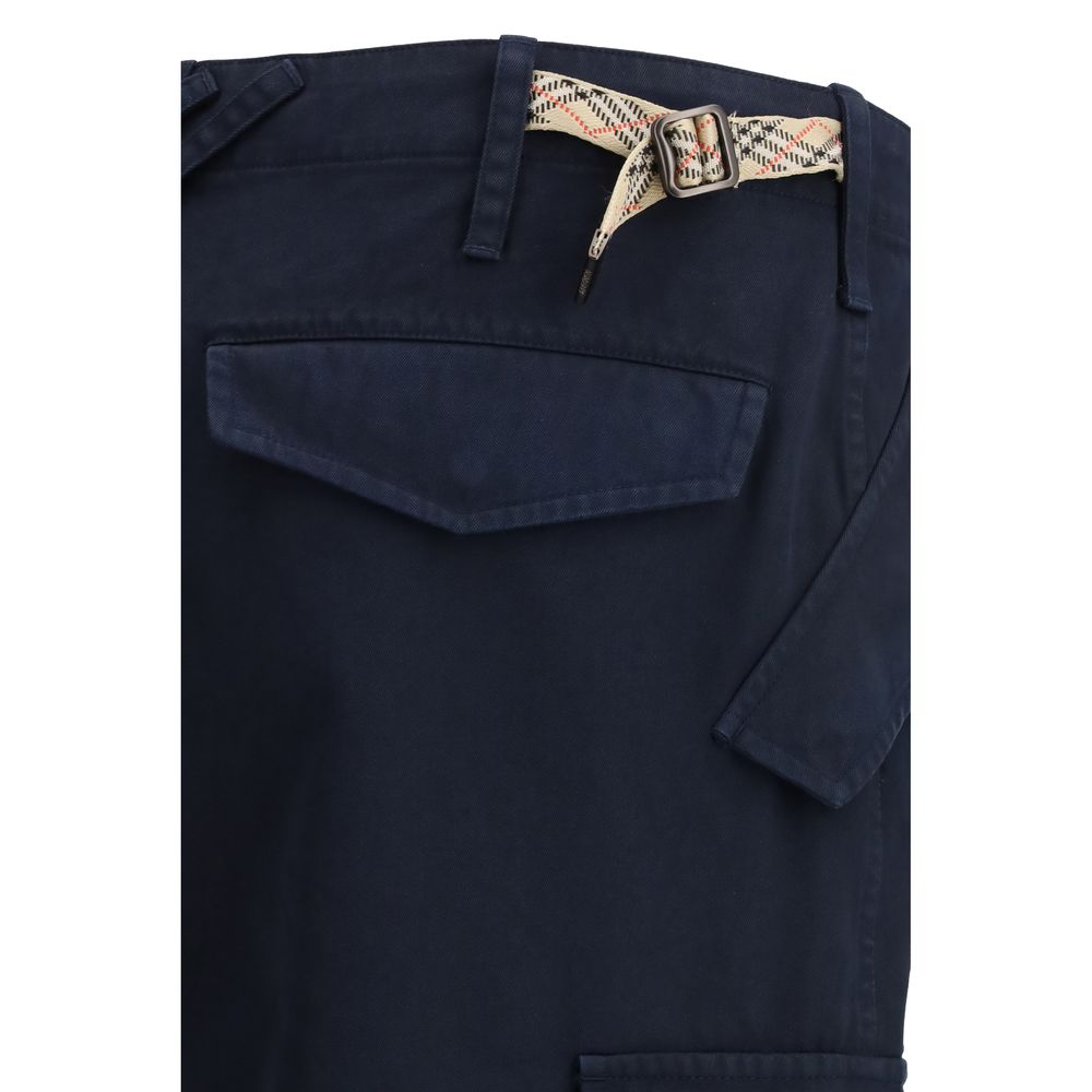 Burberry Blue Cotton Cargo Pants