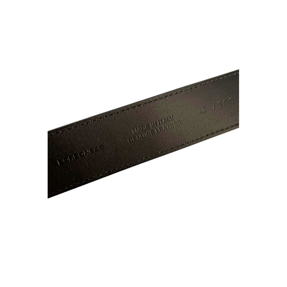 Borbonese Black Leather Men Belt