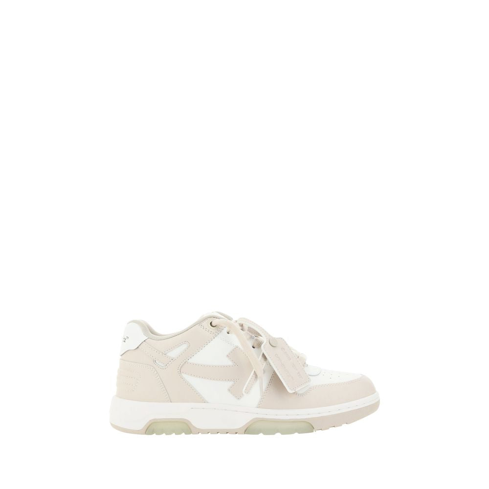 Off-White Beige Polyester Low Top Sneakers