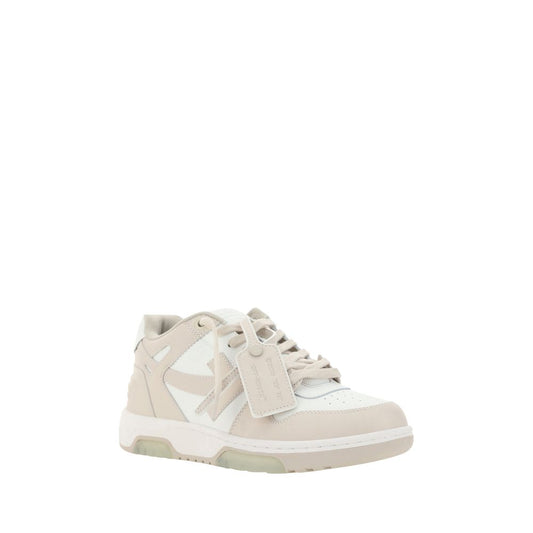 Off-White Beige Polyester Low Top Sneakers