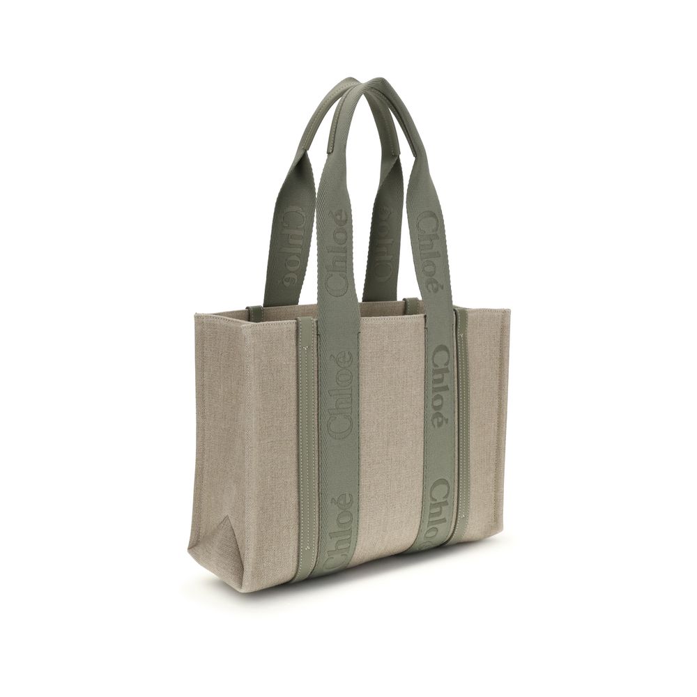Chloé Beige Linen Shoulder Bag