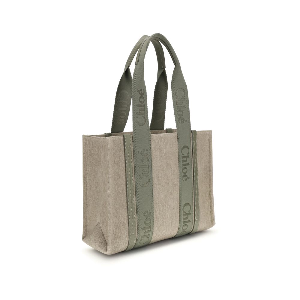 Chloé Beige Linen Shoulder Bag