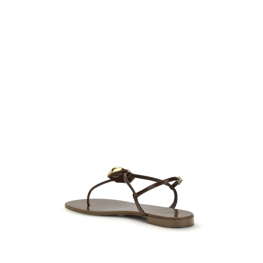 Giuseppe Zanotti Brown Stainless Steel Sandals