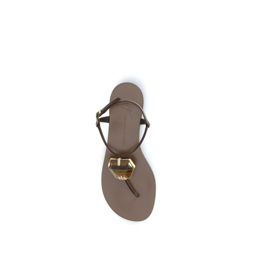 Giuseppe Zanotti Brown Stainless Steel Sandals